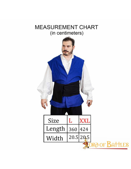 Medieval Pirate black canvas belt