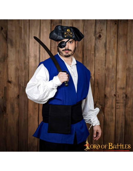 Medieval Pirate black canvas belt