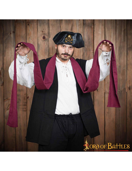 Medieval Pirate belt burgundy canvas