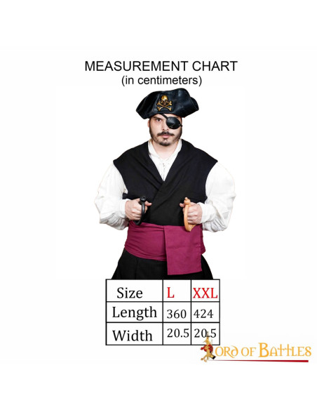 Medieval Pirate belt burgundy canvas