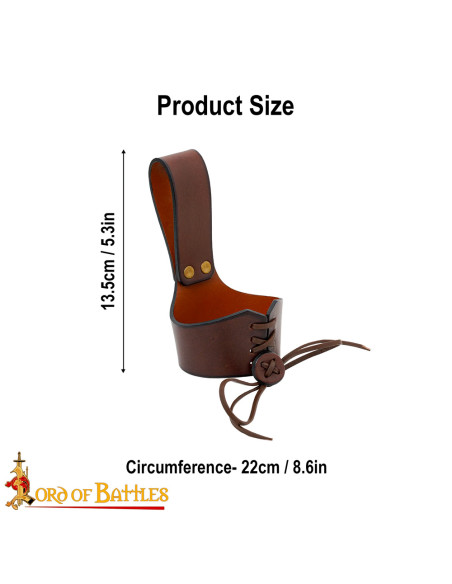 Medieval leather baldric for horns,...