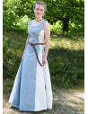Medieval sleeveless dress model Jarle, blue-natural