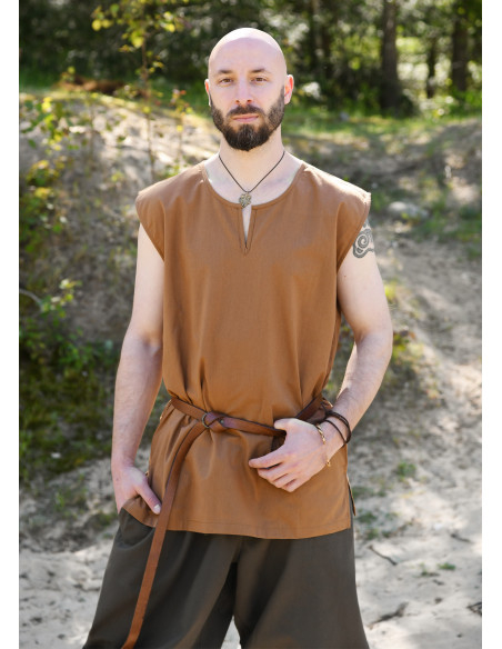 Medieval sleeveless tunic model...