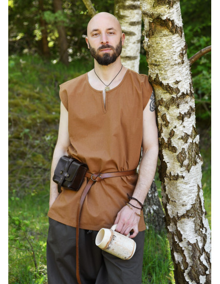 Medieval sleeveless tunic model...