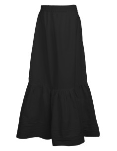 Long medieval skirt in cotton, black