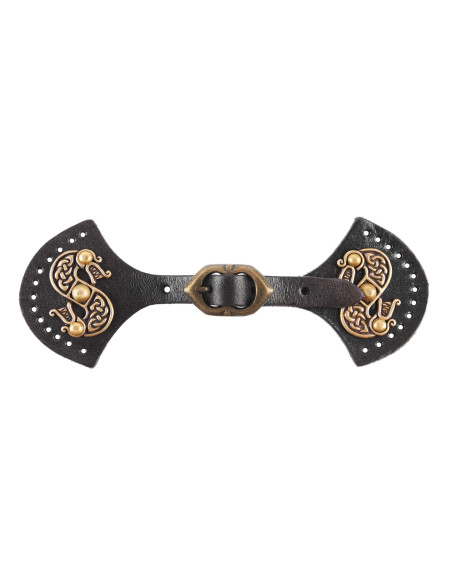 Closure of medieval leather cape...