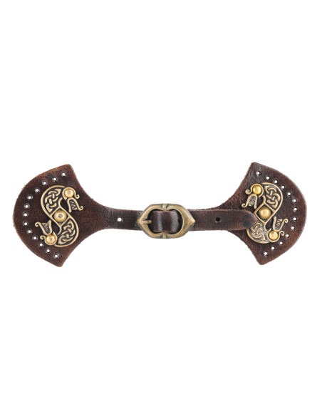 Closure of medieval leather cape...