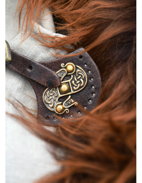 Closure of medieval leather cape...