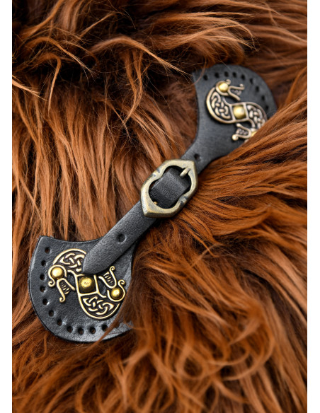 Closure of medieval leather cape...