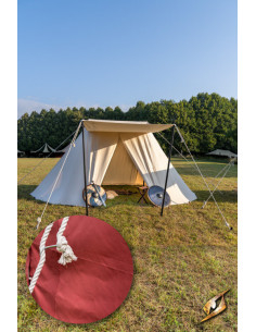 Medieval red tent for warriors, 4 x 6 meters. (Compact...