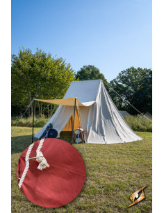 Medieval red tent for warriors, 5 x 7 meters. (Compact...