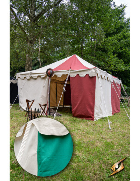 Medieval marquee tent, natural-green...