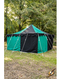 Medieval marquee tent, black-green 4 x 4 meters (Compact...