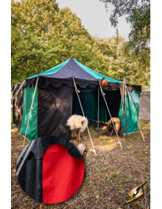 Medieval marquee tent, black-red 4 x 4 meters (Compact... 2