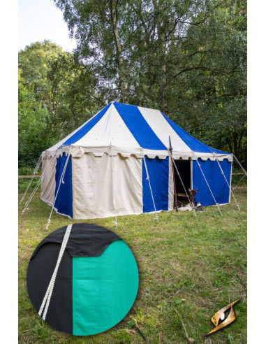 Medieval marquee tent, black-green 4 x 6 meters. (Compact Version)