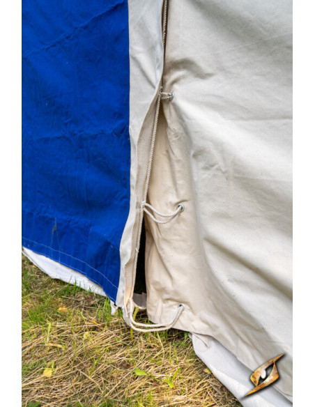 Medieval marquee tent, natural-blue 4...