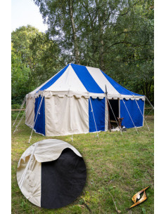 Medieval marquee tent, natural-black 4 x 6 meters....