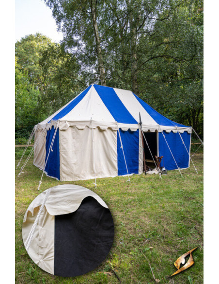 Medieval marquee tent, natural-black...
