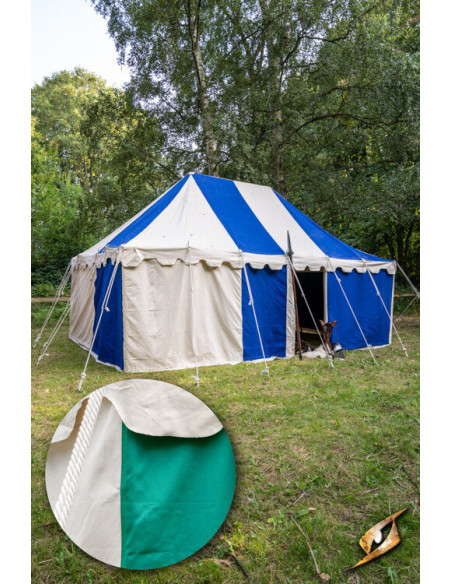 Medieval marquee tent, natural-green...