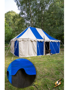 Medieval marquee tent, black-blue 4 x 6 meters. (Compact...