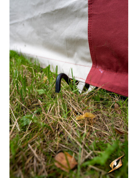 Pavilion medieval tent, natural-red 3...