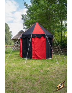 Pavilion medieval tent, black-red 3 meters. (Compact...
