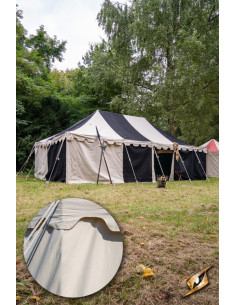 Medieval marquee tent, natural 5 x 8 meters.