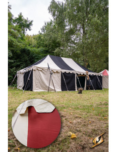 Medieval marquee tent, natural-red 5 x 8 meters. (Compact...