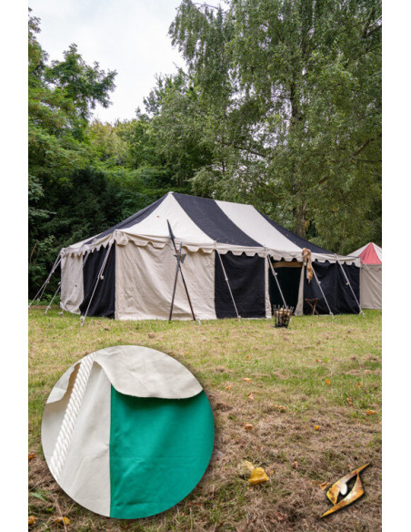 Medieval marquee tent, natural-green...