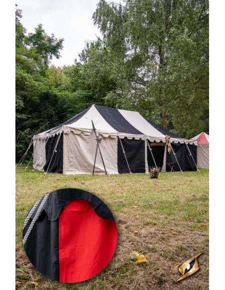 Medieval marquee tent, black-red 5 x...