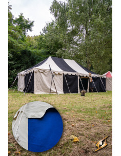 Medieval marquee tent, natural-blue 5 x 8 meters....