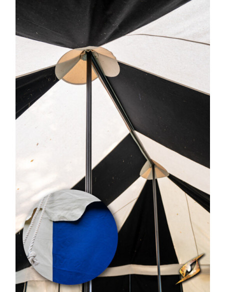 Medieval marquee tent, natural-blue 5...