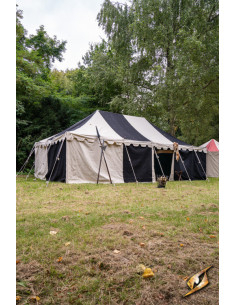Medieval marquee tent, natural-black 5 x 8 meters....