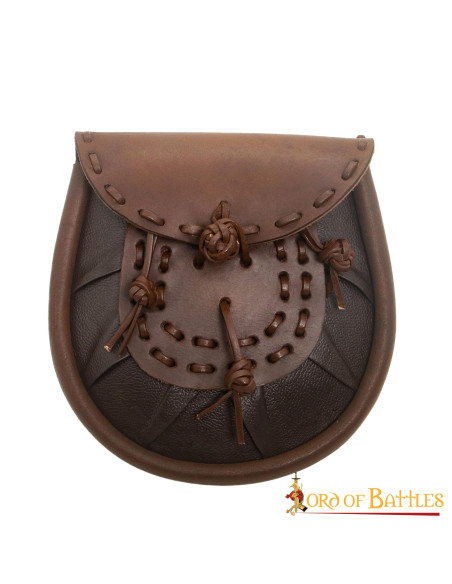 Medieval leather waist bag with...