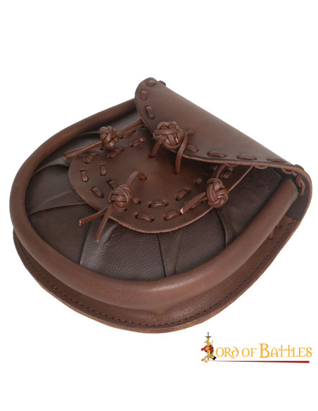 Medieval leather waist bag with...