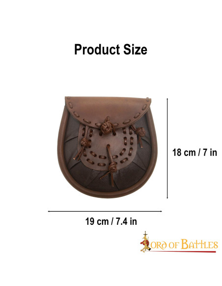 Medieval leather waist bag with...