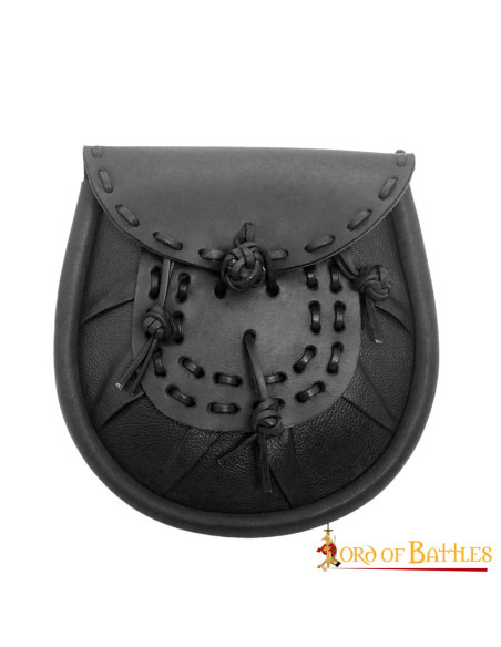 Medieval leather fanny pack bag with...