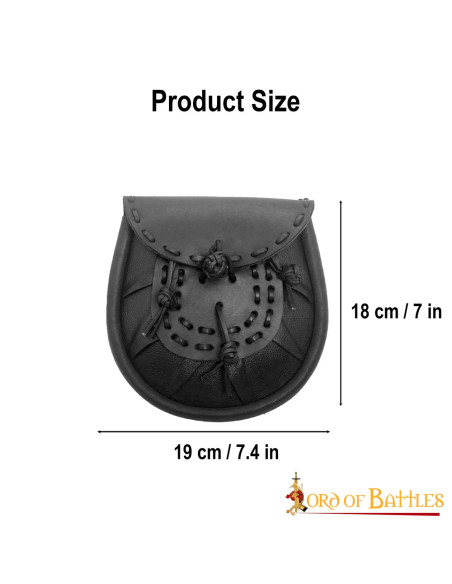 Medieval leather fanny pack bag with...