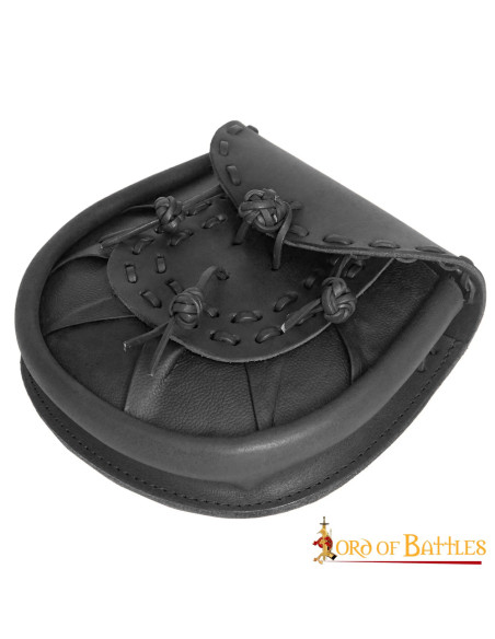 Medieval leather fanny pack bag with...