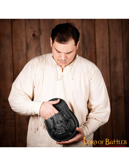 Medieval leather fanny pack bag with...