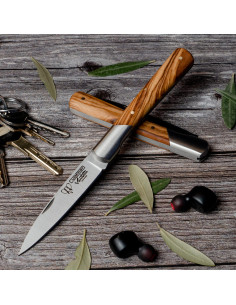 Vendetta knife, olive handle, blade 9 cms.