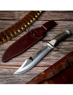 Cudeman stag antler bowie knife