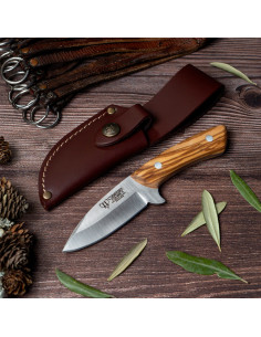 Cudeman skinning knife, olive handle