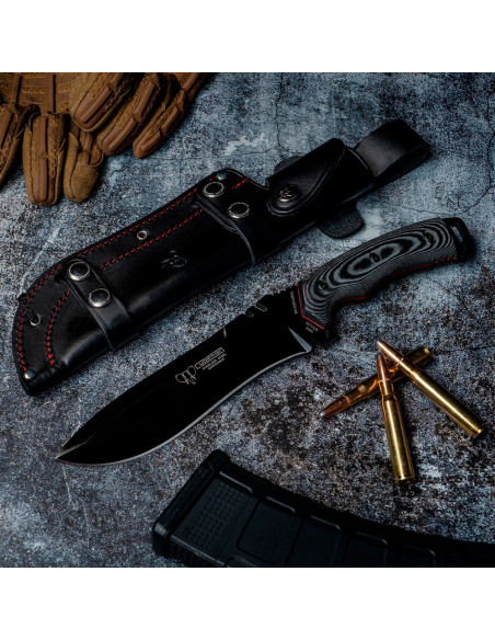 Green Beret knife with black blade...