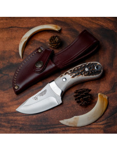 Deer antler handle skinning knife (17 cm.)