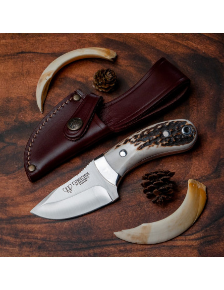 Deer antler handle skinning knife (17...