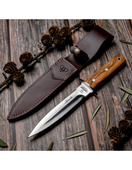 Cudeman finishing knife, olive wood...