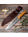 Cudeman hunting knife, olive wood handle