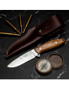 Cudeman Suther hunting knife, olive wood handle