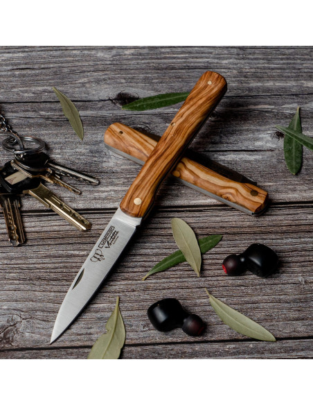 Vendetta knife, olive handle, blade 9...